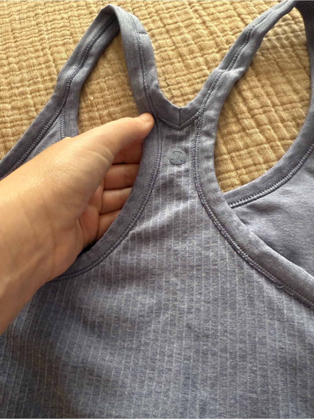 lululemon athletica Ribbed Racerback Tank - Blue Gray - Picture 3 of 4